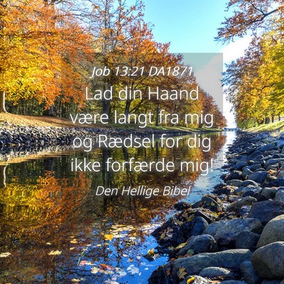 Picture 04 - Job 13:21 DA1871 - Lad din Haand være langt fra mig og Rædsel for - Bible Verse Picture