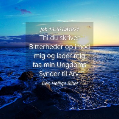 Picture 04 - Job 13:26 DA1871 - Thi du skriver Bitterheder op imod mig og lader - Bible Verse Picture