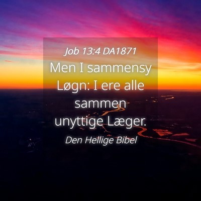 Picture 04 - Job 13:4 DA1871 - Men I sammensy Løgn: I ere alle sammen unyttige - Bible Verse Picture