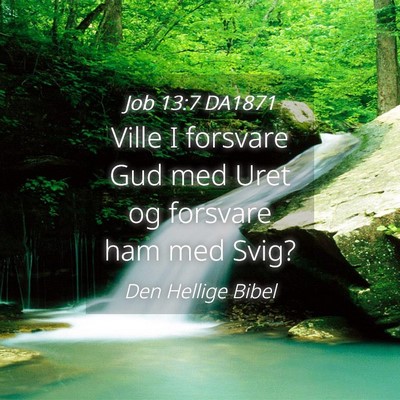Picture 04 - Job 13:7 DA1871 - Ville I forsvare Gud med Uret og forsvare ham med - Bible Verse Picture