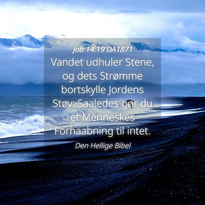 Picture 04 - Job 14:19 DA1871 - Vandet udhuler Stene, og dets Strømme bortskylle - Bible Verse Picture