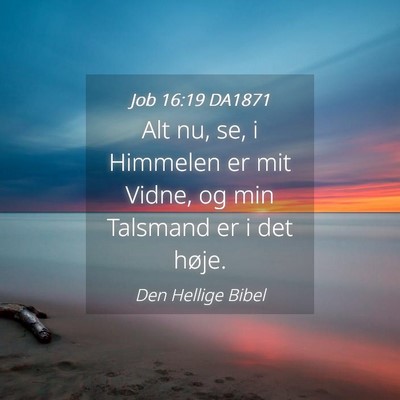 Picture 04 - Job 16:19 DA1871 - Alt nu, se, i Himmelen er mit Vidne, og min - Bible Verse Picture