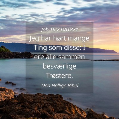 Picture 04 - Job 16:2 DA1871 - Jeg har hørt mange Ting som disse: I ere alle - Bible Verse Picture