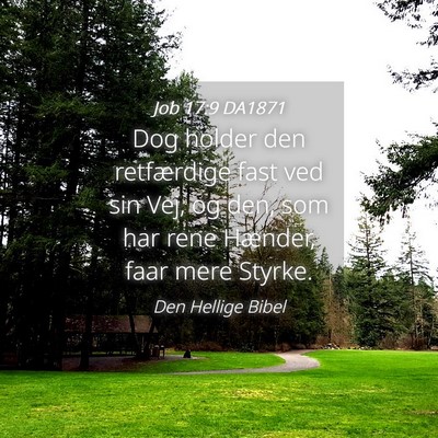Picture 04 - Job 17:9 DA1871 - Dog holder den retfærdige fast ved sin Vej, og - Bible Verse Picture