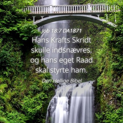 Picture 04 - Job 18:7 DA1871 - Hans Krafts Skridt skulle indsnævres, og hans - Bible Verse Picture