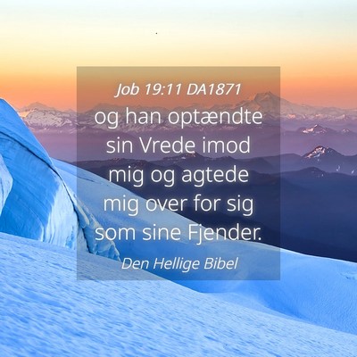 Picture 04 - Job 19:11 DA1871 - og han optændte sin Vrede imod mig og agtede mig - Bible Verse Picture