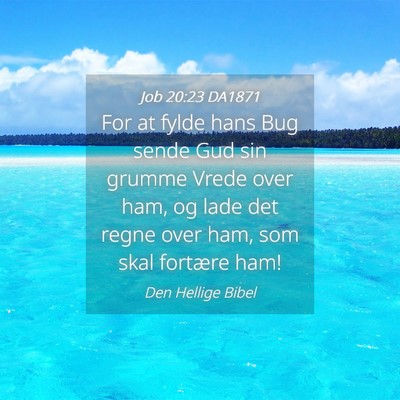 Picture 04 - Job 20:23 DA1871 - For at fylde hans Bug sende Gud sin grumme Vrede - Bible Verse Picture