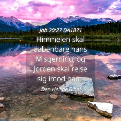 Picture 04 - Job 20:27 DA1871 - Himmelen skal aabenbare hans Misgerning, og - Bible Verse Picture