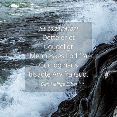 Picture 04 - Job 20:29 DA1871 - Dette er et ugudeligt Menneskes Lod fra Gud og - Bible Verse Picture