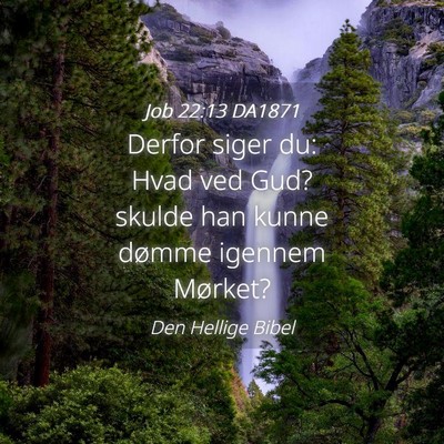 Picture 04 - Job 22:13 DA1871 - Derfor siger du: Hvad ved Gud? skulde han kunne - Bible Verse Picture