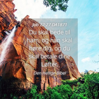Picture 04 - Job 22:27 DA1871 - Du skal bede til ham, og han skal høre dig, og - Bible Verse Picture