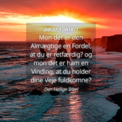 Picture 04 - Job 22:3 DA1871 - Mon det er den Almægtige en Fordel, at du er - Bible Verse Picture