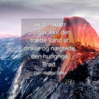 Picture 04 - Job 22:7 DA1871 - Du gav ikke den trætte Vand at drikke og - Bible Verse Picture
