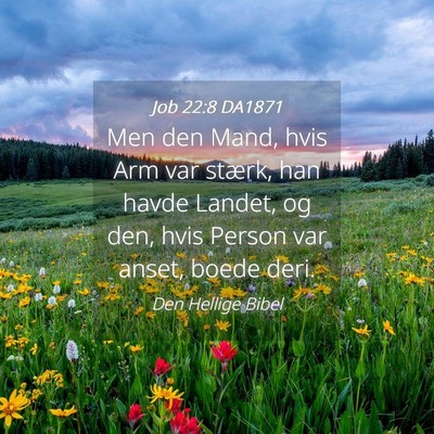 Picture 04 - Job 22:8 DA1871 - Men den Mand, hvis Arm var stærk, han havde - Bible Verse Picture