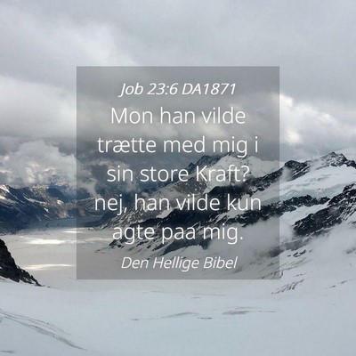 Picture 04 - Job 23:6 DA1871 - Mon han vilde trætte med mig i sin store Kraft? - Bible Verse Picture