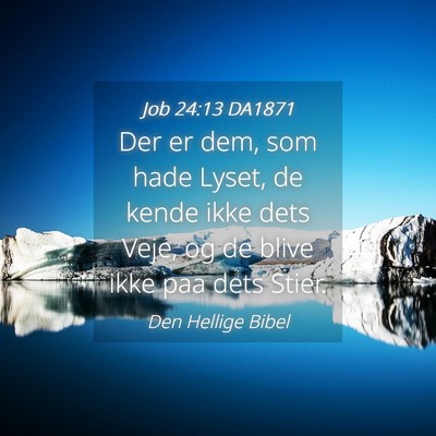 Picture 04 - Job 24:13 DA1871 - Der er dem, som hade Lyset, de kende ikke dets - Bible Verse Picture