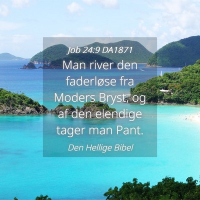 Picture 04 - Job 24:9 DA1871 - Man river den faderløse fra Moders Bryst, og af - Bible Verse Picture