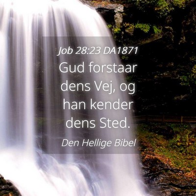Picture 04 - Job 28:23 DA1871 - Gud forstaar dens Vej, og han kender dens - Bible Verse Picture