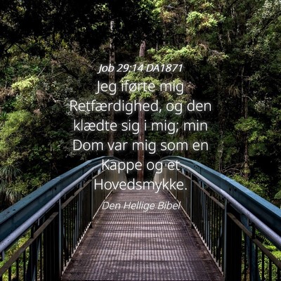 Picture 04 - Job 29:14 DA1871 - Jeg iførte mig Retfærdighed, og den klædte sig - Bible Verse Picture