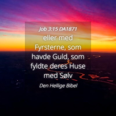 Picture 04 - Job 3:15 DA1871 - eller med Fyrsterne, som havde Guld, som fyldte - Bible Verse Picture