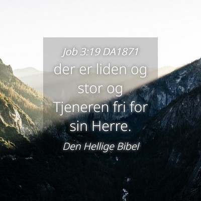 Picture 04 - Job 3:19 DA1871 - der er liden og stor og Tjeneren fri for sin - Bible Verse Picture