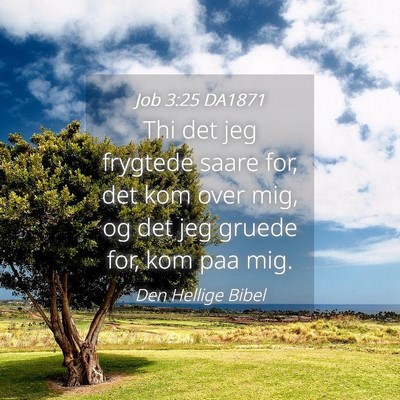 Picture 04 - Job 3:25 DA1871 - Thi det jeg frygtede saare for, det kom over mig, - Bible Verse Picture