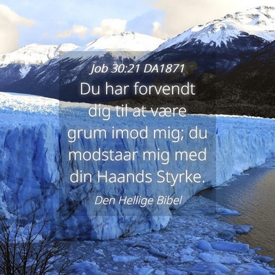 Picture 04 - Job 30:21 DA1871 - Du har forvendt dig til at være grum imod mig; - Bible Verse Picture