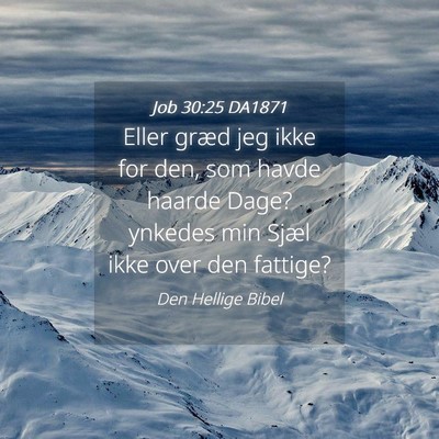 Picture 04 - Job 30:25 DA1871 - Eller græd jeg ikke for den, som havde haarde - Bible Verse Picture