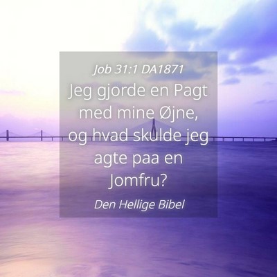 Picture 04 - Job 31:1 DA1871 - Jeg gjorde en Pagt med mine Øjne, og hvad skulde - Bible Verse Picture