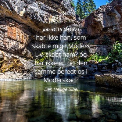 Picture 04 - Job 31:15 DA1871 - har ikke han, som skabte mig i Moders Liv, skabt - Bible Verse Picture