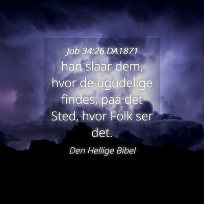 Picture 04 - Job 34:26 DA1871 - han slaar dem, hvor de ugudelige findes, paa det - Bible Verse Picture