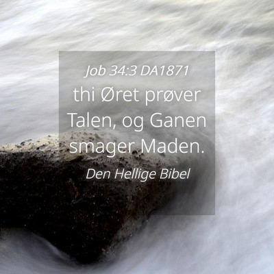 Picture 04 - Job 34:3 DA1871 - thi Øret prøver Talen, og Ganen smager - Bible Verse Picture