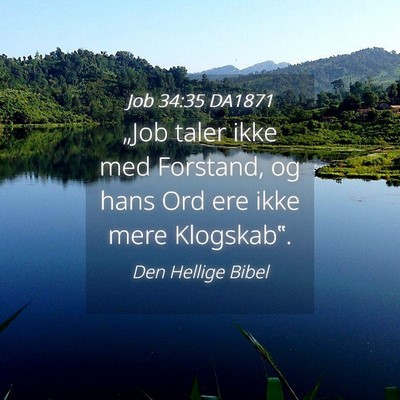 Picture 04 - Job 34:35 DA1871 - „Job taler ikke med Forstand, og hans Ord ere - Bible Verse Picture