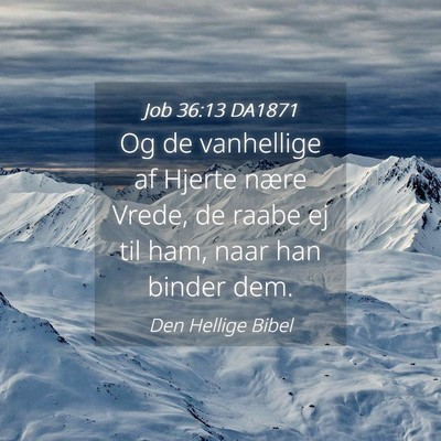 Picture 04 - Job 36:13 DA1871 - Og de vanhellige af Hjerte nære Vrede, de raabe - Bible Verse Picture