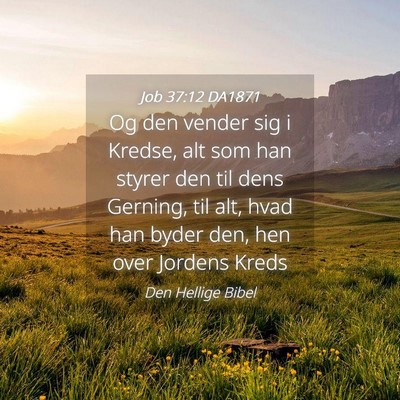 Picture 04 - Job 37:12 DA1871 - Og den vender sig i Kredse, alt som han styrer - Bible Verse Picture