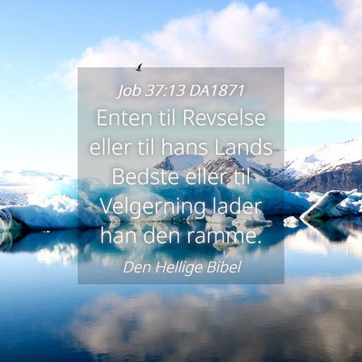Picture 04 - Job 37:13 DA1871 - Enten til Revselse eller til hans Lands Bedste - Bible Verse Picture
