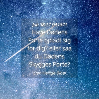 Picture 04 - Job 38:17 DA1871 - Have Dødens Porte opladt sig for dig? eller saa - Bible Verse Picture