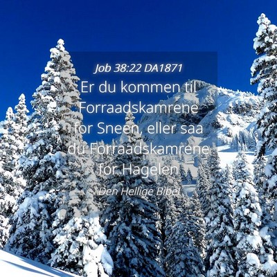 Picture 04 - Job 38:22 DA1871 - Er du kommen til Forraadskamrene for Sneen, eller - Bible Verse Picture