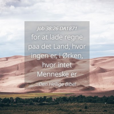 Picture 04 - Job 38:26 DA1871 - for at lade regne paa det Land, hvor ingen er, i - Bible Verse Picture