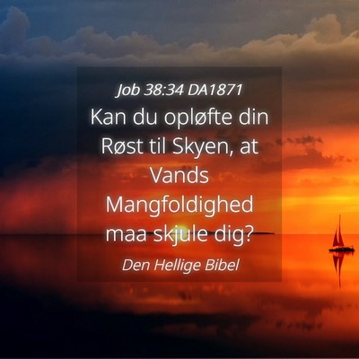 Picture 04 - Job 38:34 DA1871 - Kan du opløfte din Røst til Skyen, at Vands - Bible Verse Picture