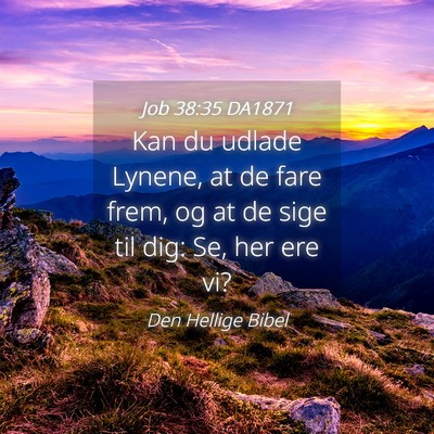 Picture 04 - Job 38:35 DA1871 - Kan du udlade Lynene, at de fare frem, og at de - Bible Verse Picture