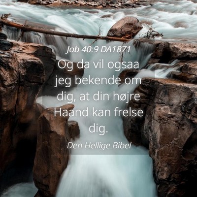 Picture 04 - Job 40:9 DA1871 - Og da vil ogsaa jeg bekende om dig, at din højre - Bible Verse Picture