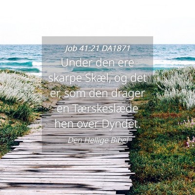Picture 04 - Job 41:21 DA1871 - Under den ere skarpe Skæl, og det er, som den - Bible Verse Picture