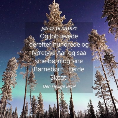 Picture 04 - Job 42:16 DA1871 - Og Job levede derefter hundrede og fyrretyve Aar - Bible Verse Picture