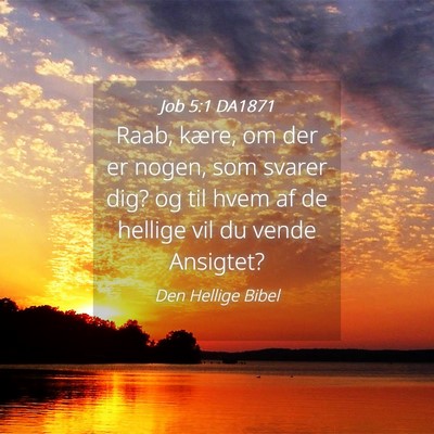 Picture 04 - Job 5:1 DA1871 - Raab, kære, om der er nogen, som svarer dig? og - Bible Verse Picture