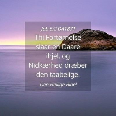 Picture 04 - Job 5:2 DA1871 - Thi Fortørnelse slaar en Daare ihjel, og - Bible Verse Picture