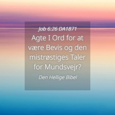 Picture 04 - Job 6:26 DA1871 - Agte I Ord for at være Bevis og den - Bible Verse Picture