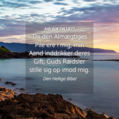 Picture 04 - Job 6:4 DA1871 - Thi den Almægtiges Pile ere i mig, min Aand - Bible Verse Picture