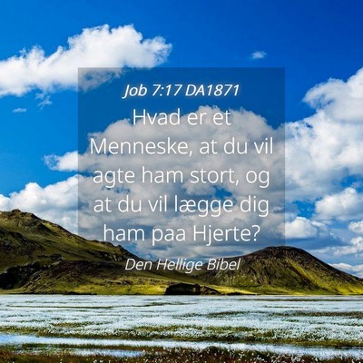 Picture 04 - Job 7:17 DA1871 - Hvad er et Menneske, at du vil agte ham stort, og - Bible Verse Picture