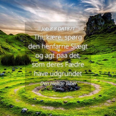 Picture 04 - Job 8:8 DA1871 - Thi, kære, spørg den henfarne Slægt og agt paa - Bible Verse Picture